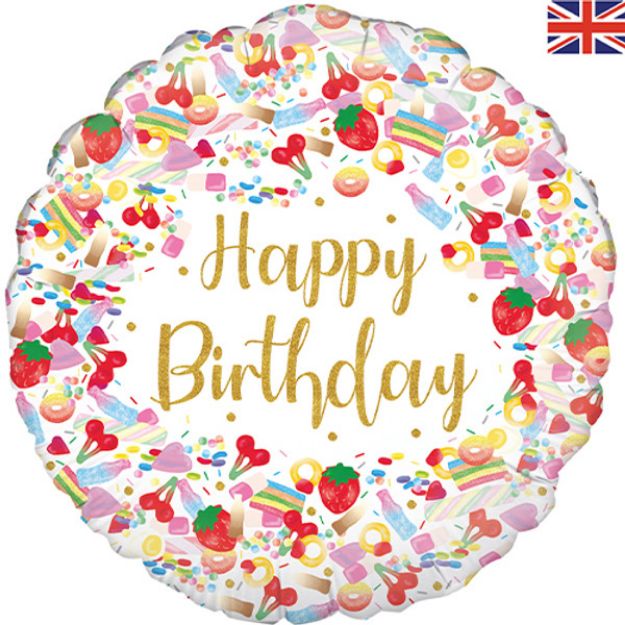 Picture of 18 inch Birthday Pick n Mix Sweets Holographic Foil Balloon