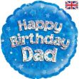 Picture of 18 inch Happy Birthday Dad Round Foil Balloon