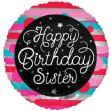 Picture of 18 inch Happy Birthday Sister Stars Foil Balloon