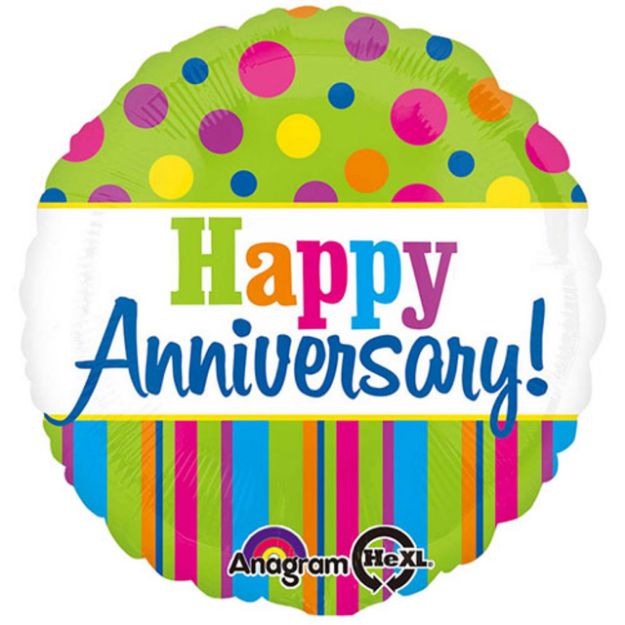 Picture of 18 inch Happy Anniversary Bright Foil Balloon 