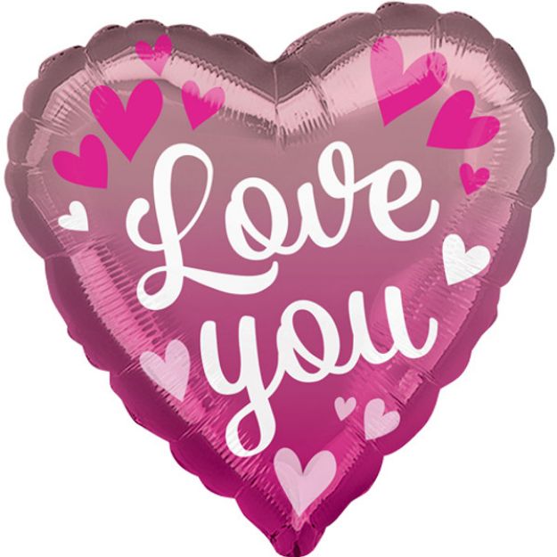 Picture of 18 inch Love You Pink Ombre Foil Balloon
