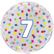 Picture of 18 inch 7th Birthday Confetti Cheer Foil Balloon 